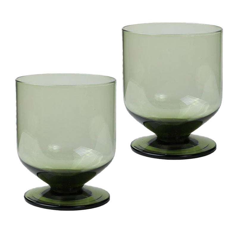 Goblet Glas Groen - 2 Glazen (set)